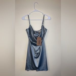 Blue Mini Satin Dress